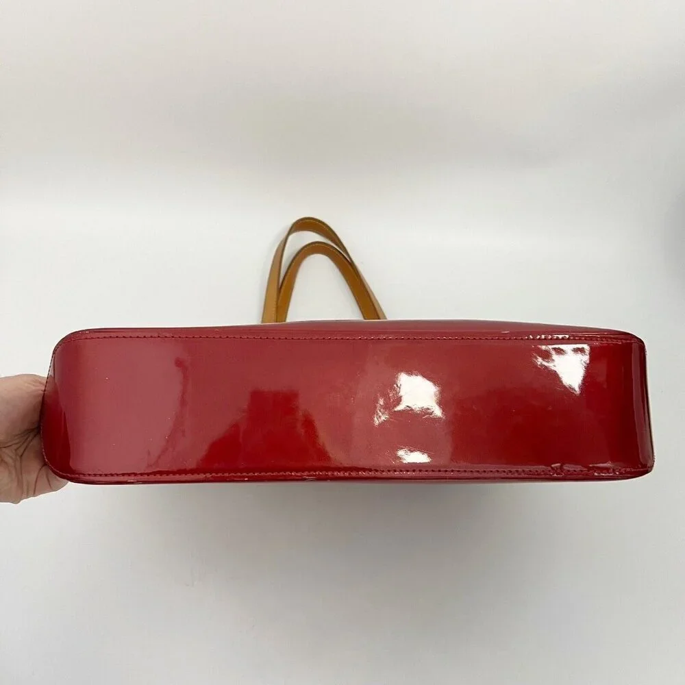 Louis Vuitton Tote Bag Brentwood Vernis Monogram Patent Leather Red Shoulder